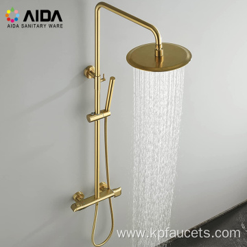 Handheld Round Brass Washroom Shower Head Set